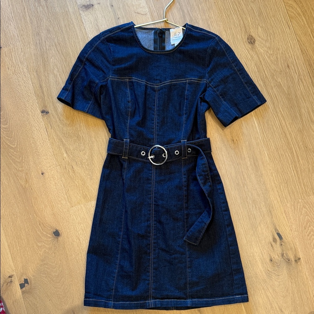 Cinq à Sept Dark Blue Denim Mini Dress